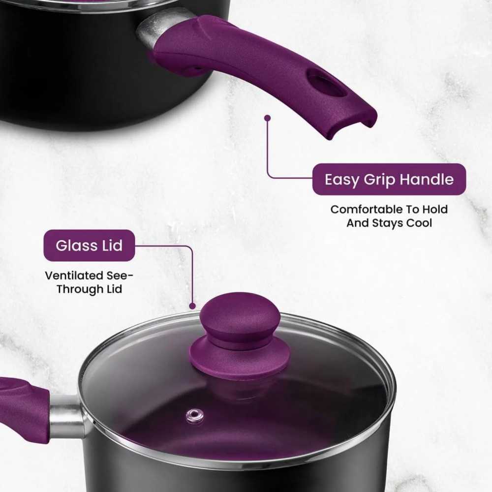 Pots And Pans Set Kitchen Cookware Sets Nonstick Aluminum Cooking Essentials 11 Pieces Purple - AliExpress 15