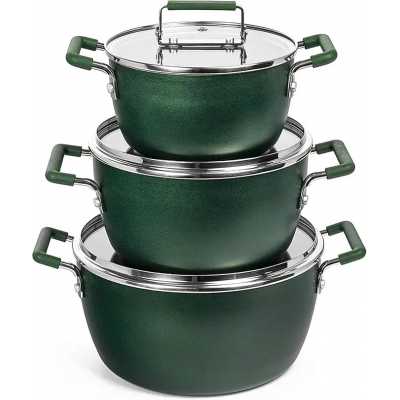 6-Piece Nonstick Cookware Set - 5Qt/3Qt/1.5Qt Pots with Lids, Dishwasher Safe - AliExpress 15