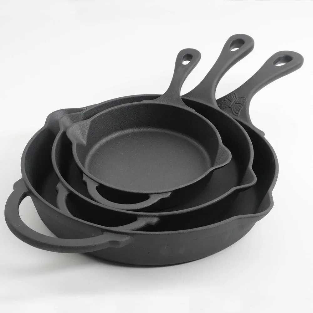 Timeless Beauty Cast Iron Skillet Set 3-Piece Fry Pans Pre-Seasoned Rust-Resistant Even Heat Distribution Oven Safe Kitchen - AliExpress 15