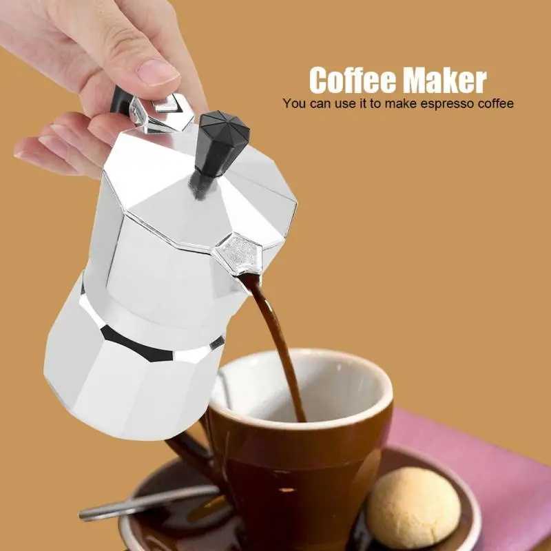 50mL 1 Cup Aluminum Italian Type Moka Pots Espresso Coffee Maker Stove Home Office Use New - AliExpress 6