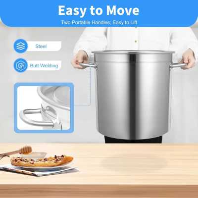 30 Quart 35L Commercial Grade Stockpot 201 Stainless Steel Stockpot Heavy-Duty Canning Pot Soup Pot with Lid for Soup - AliExpress 15