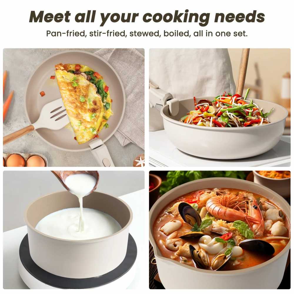 25-piece cookware set, can be used in the kitchen and outdoors. Non-stick, easy to clean, convenient to carry. Holiday gift. - AliExpress 15