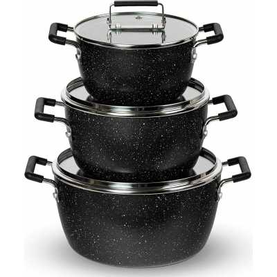Pots Pans Cookware Sets Nonstick 6pcs Stackable Non Stick Coating 5qt 3qt 1.5qt Pots with Lids Stay Cool Handles Dishwasher Safe - AliExpress 15