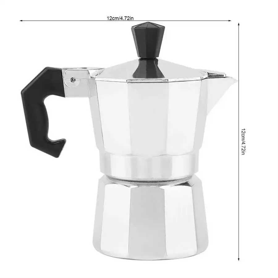 50mL 1 Cup Aluminum Italian Type Moka Pots Espresso Coffee Maker Stove Home Office Use New - AliExpress 6