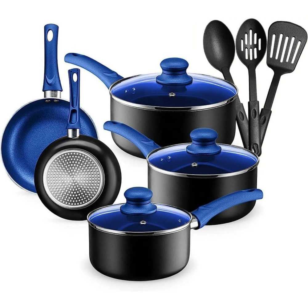 Pots And Pans Set Kitchen Cookware Sets Nonstick Aluminum Cooking Essentials 11 Pieces Purple - AliExpress 15