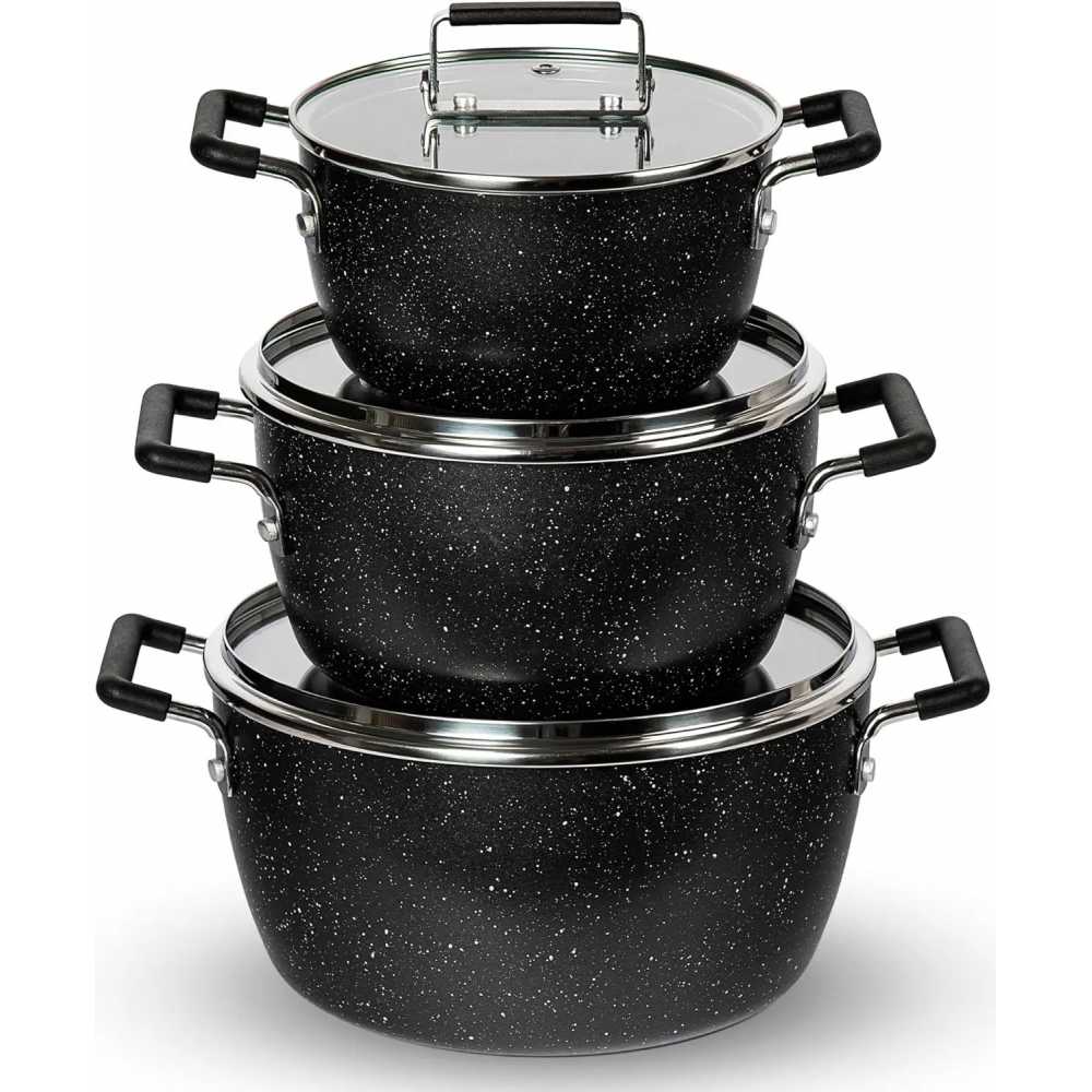 Pots Pans Cookware Sets Nonstick 6pcs Stackable Non Stick Coating 5qt 3qt 1.5qt Pots with Lids Stay Cool Handles Dishwasher Safe - AliExpress 15