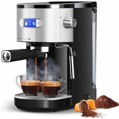 Espresso Machine 20 Bar, Compact Espresso Maker with Milk Frother Steam Wand, Expresso Coffee Machines with 45 OZ Removable Wate - AliExpress 6