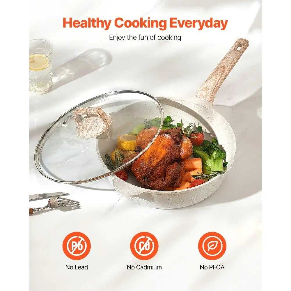 17 Piece Granite Nonstick Cookware Set Induction Ready White Kitchen Pots and Pans - AliExpress 15
