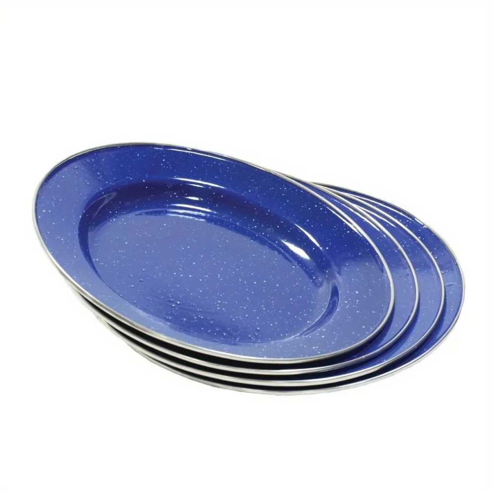 Durable Classic Country Style 24-piece cutlery Double glazed enamel set, camping cutlery, stylish, family-friendly - AliExpress 15