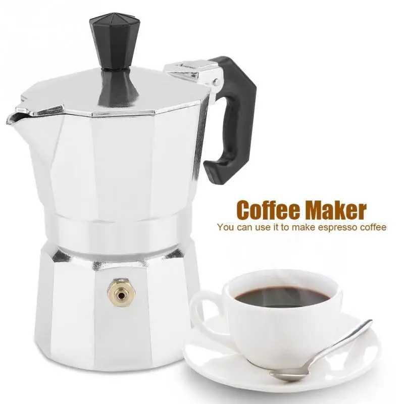 50mL 1 Cup Aluminum Italian Type Moka Pots Espresso Coffee Maker Stove Home Office Use New - AliExpress 6