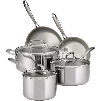 Tri-Ply Clad Stainless Steel 8-Piece Cookware Set with Glass Lids, Pots and Pans Kitchen Set, Induction-Ready, Dishwasher-Safe - AliExpress 15
