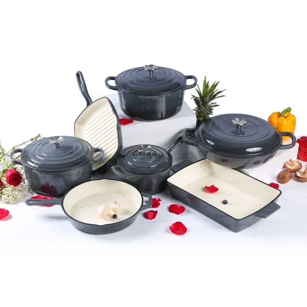 Wholesale Enamel Cast Iron Cookware Cooking Pot Casserole Set Wholesale Kitchenware Manufacturer - AliExpress 15